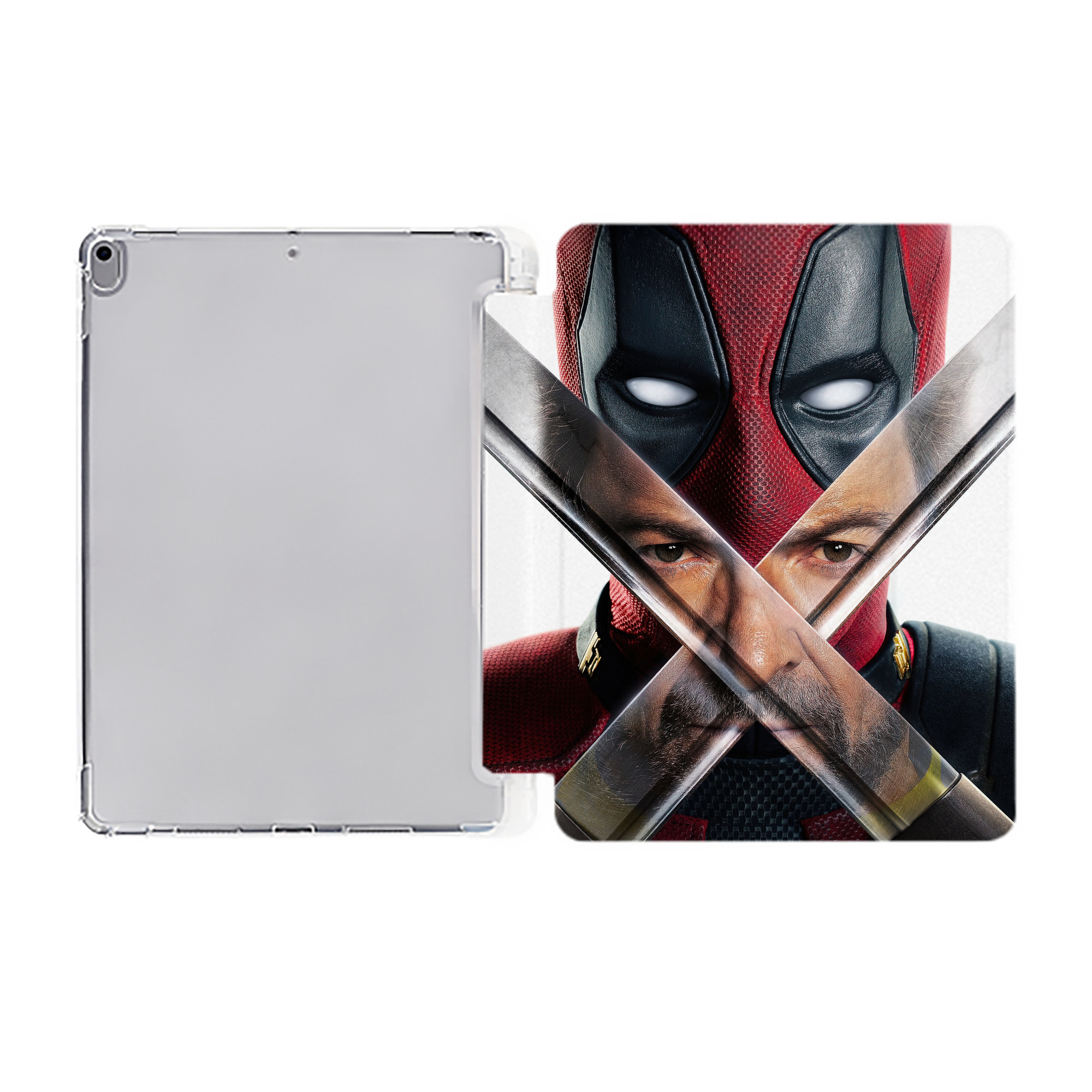 （画像用） Deadpool デッドプール IPad ケース ペン収納付き 三つ折りスタンド PUレザー×シリコン 対応機種9.5/10.5/10.9インチ
